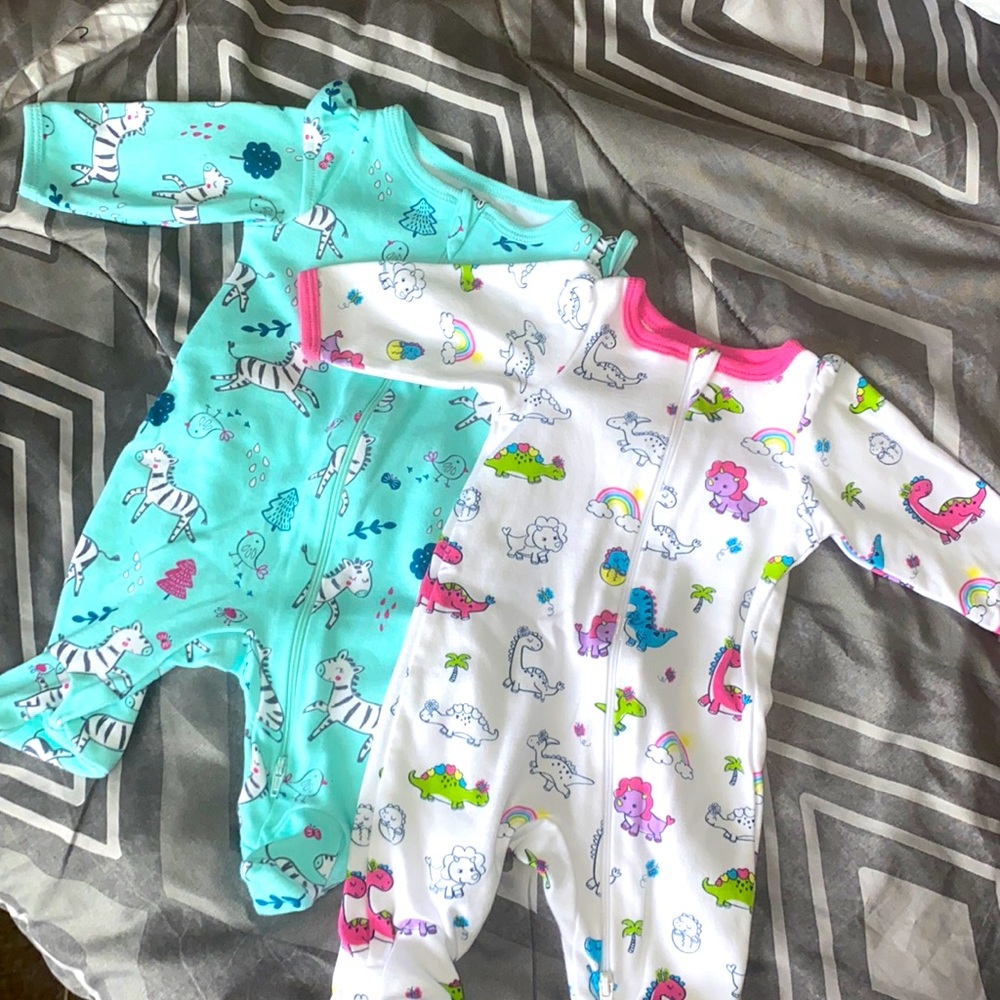 2 Baby girl sleepers